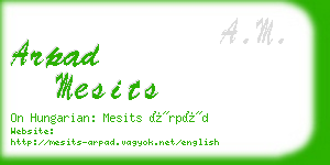 arpad mesits business card